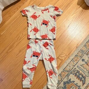 Carter's Red and White Crab Print Kids Pajama Set